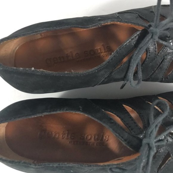 Gentle Souls Lace Up Nubuck Low Wedge Size 6 - Picture 7 of 8